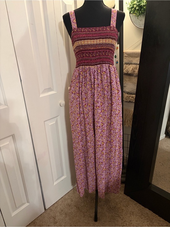 Dokotoo Pants - Smocked Floral Wide-Leg Jumpsuit in Lavender Pink